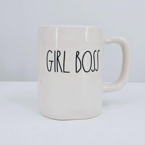 Rae Dunn Mug Large Letter LL GIRL BOSS Cream Black Coffee Tea Cocoa Cup 16oz Big